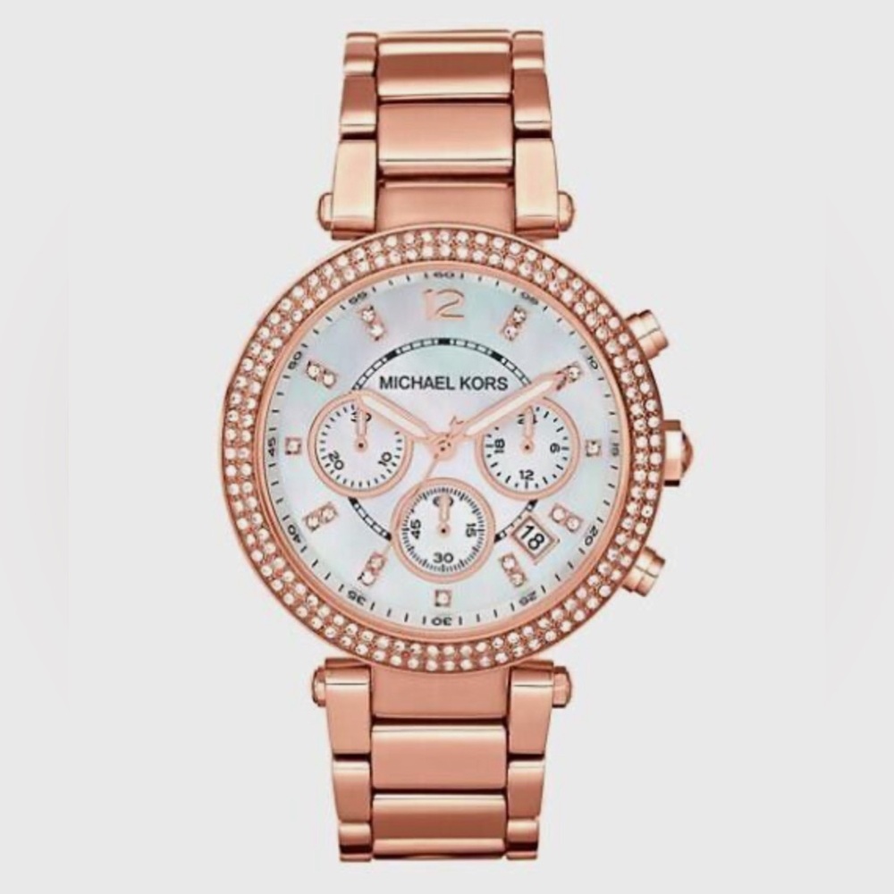 Michael Kors Parker Chronograph Rose Gold-Tone Stainless Steel Watch